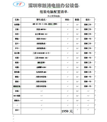 家用商务游戏办公多功能台式电脑 AMDX255 3.1G 4G双核全解析